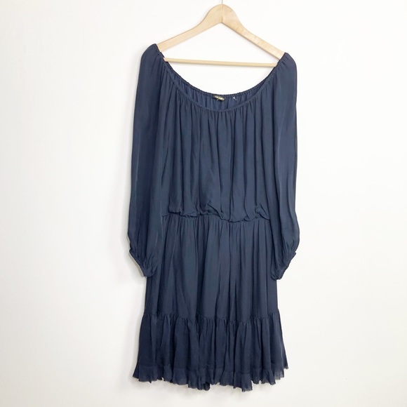 KOBI Halperin Navy blue tiered, pablum him off the shoulder, mini dress - Picture 9 of 13